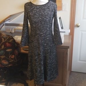 Talbots Fit & Flare Sweater Dress w/Faux Leather